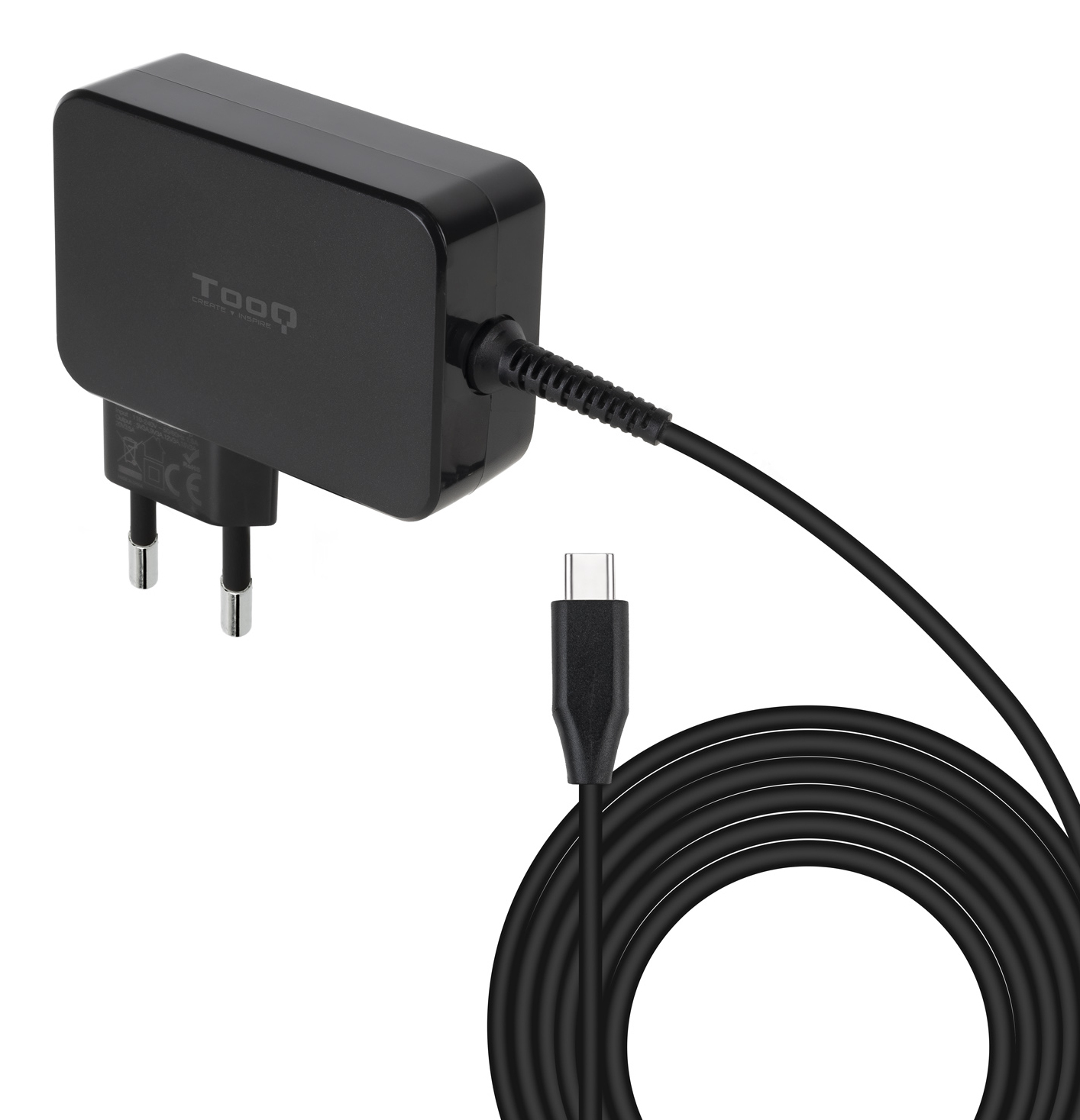 TooQ TQLC-USBCGAN100PD Caricabatterie per dispositivi mobili Computer portatile, Universale Nero AC Interno