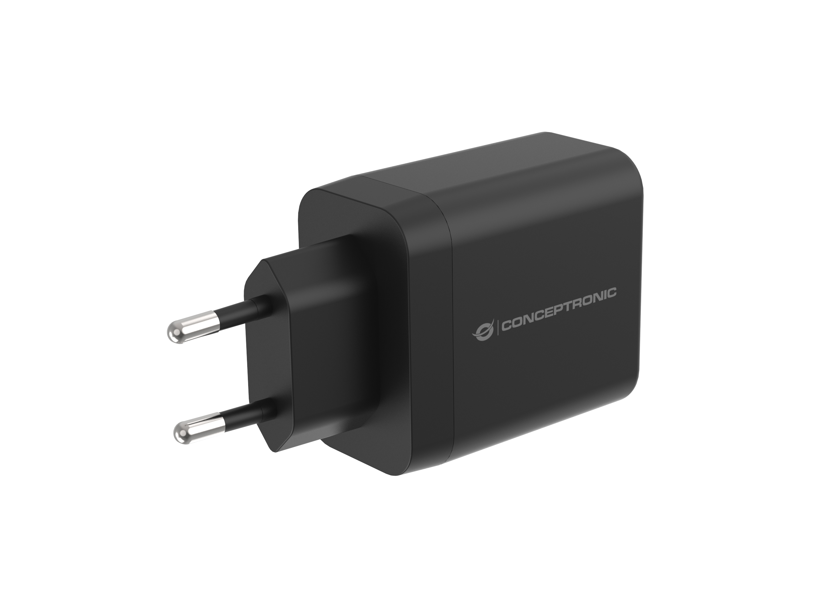 CONCEPTRONIC Ladegerät 2Port GaN USB-C/-A    45WPD3.0/PPS sw Ladegerät