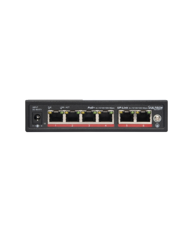 Vultech Security VS-POE3042GE-60W network switch Unmanaged Gigabit Ethernet (10/100/1000) Power over Ethernet (PoE) Black – image 1