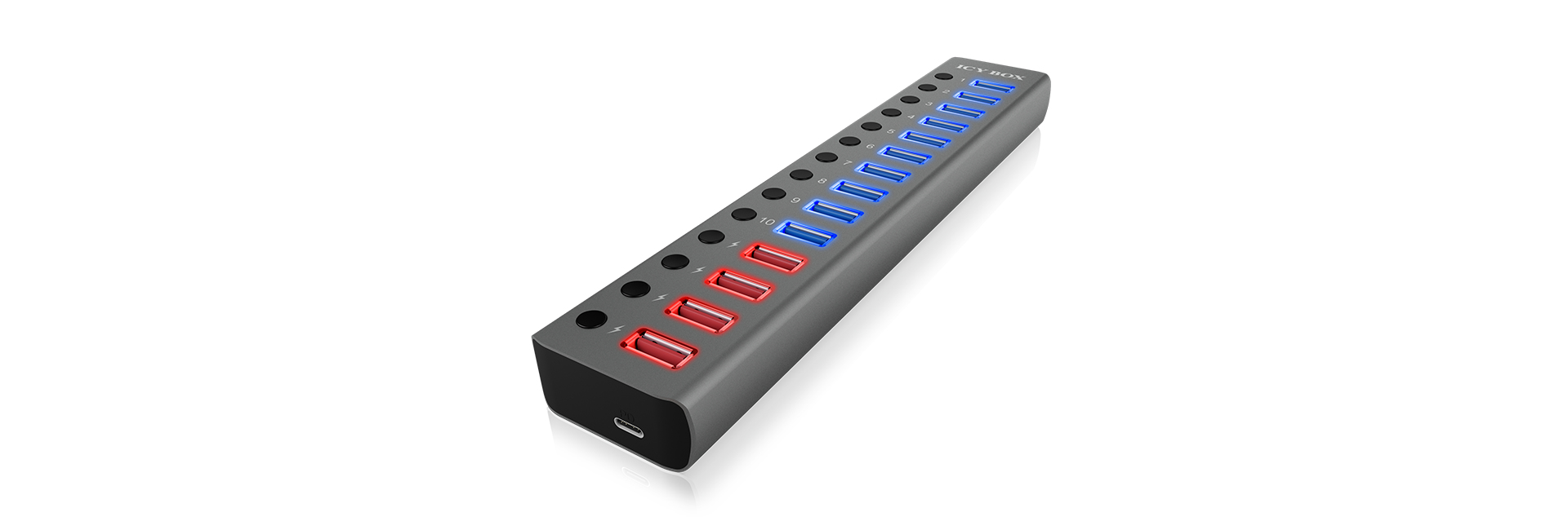 ICY BOX IB-HUB1715-U3 USB 3.2 Gen 1 (3.1 Gen 1) Type-B 5000 Mbit/s Anthracite, Black – image 3