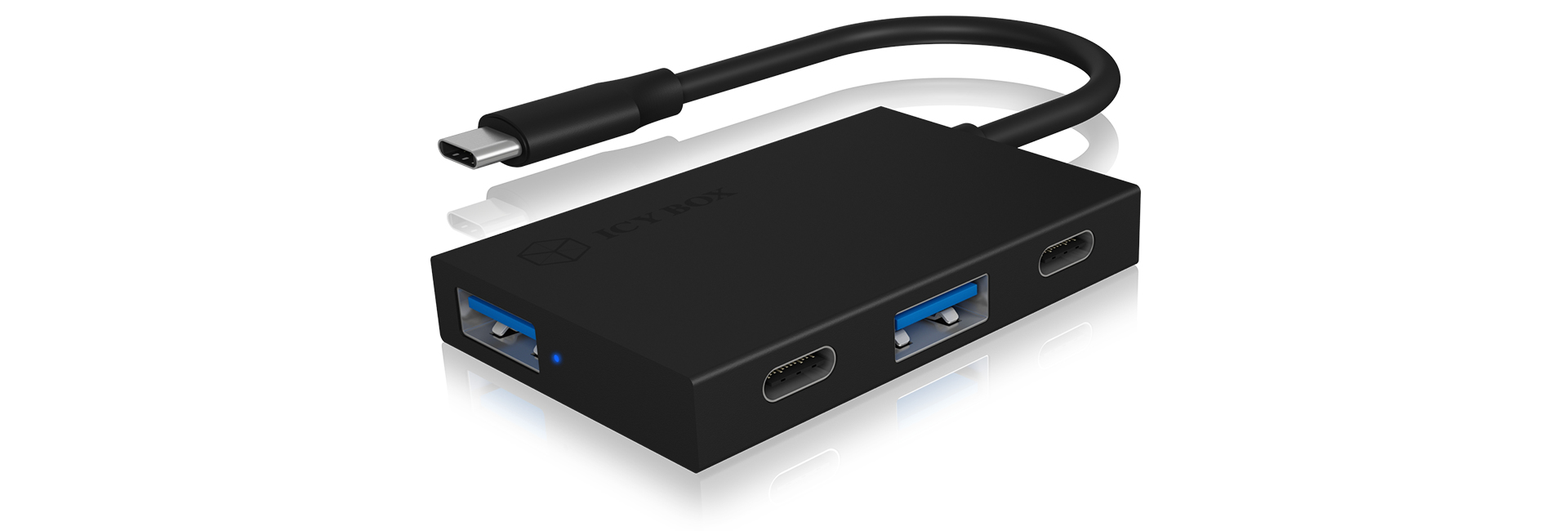 ICY BOX IB-HUB1427-C31 USB 3.2 Gen 2 (3.1 Gen 2) Type-C 10000 Mbit/s Black – image 2