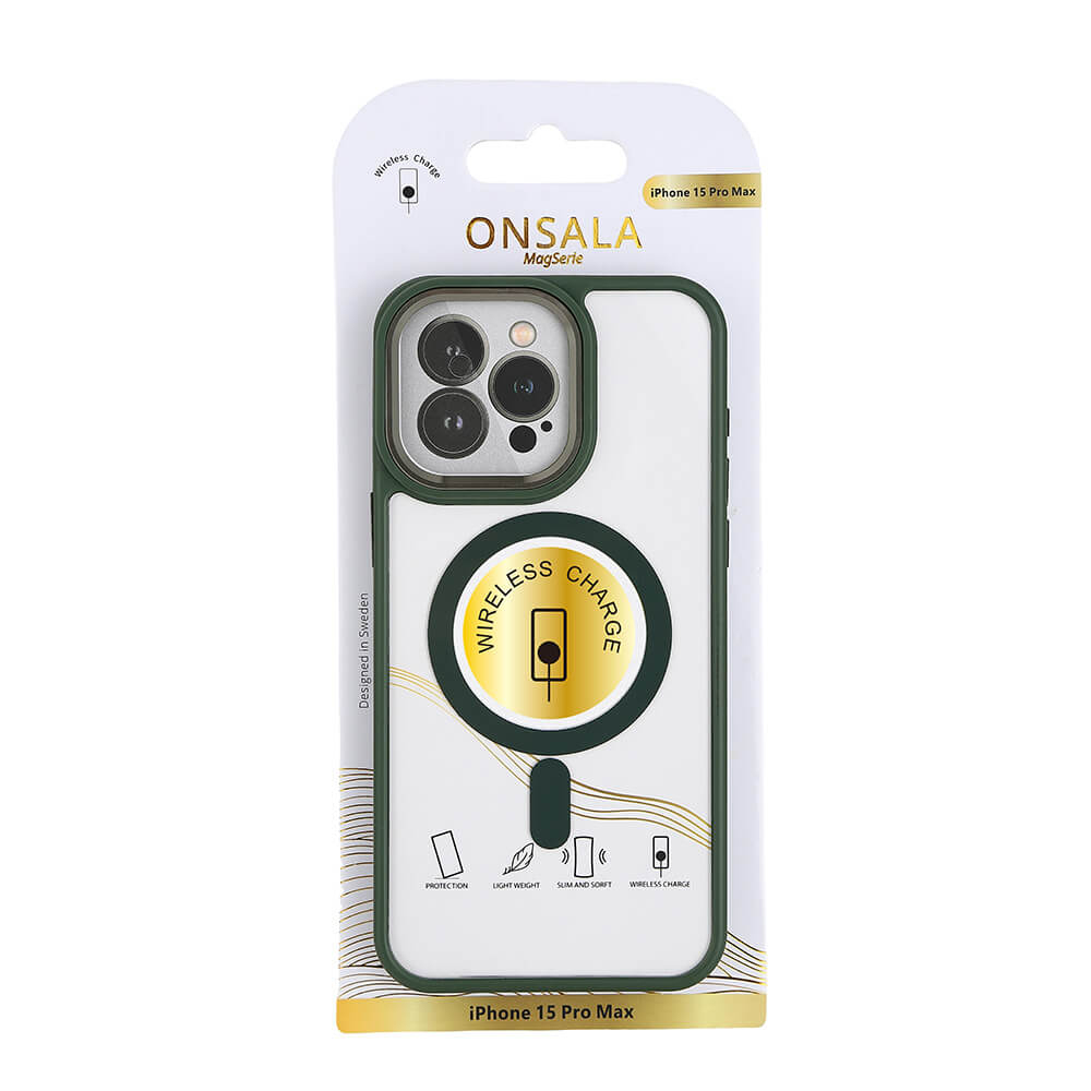 Onsala Phone Case Bumper MagSeries Green & Clear - iPhone 15 Pro Max – image 2