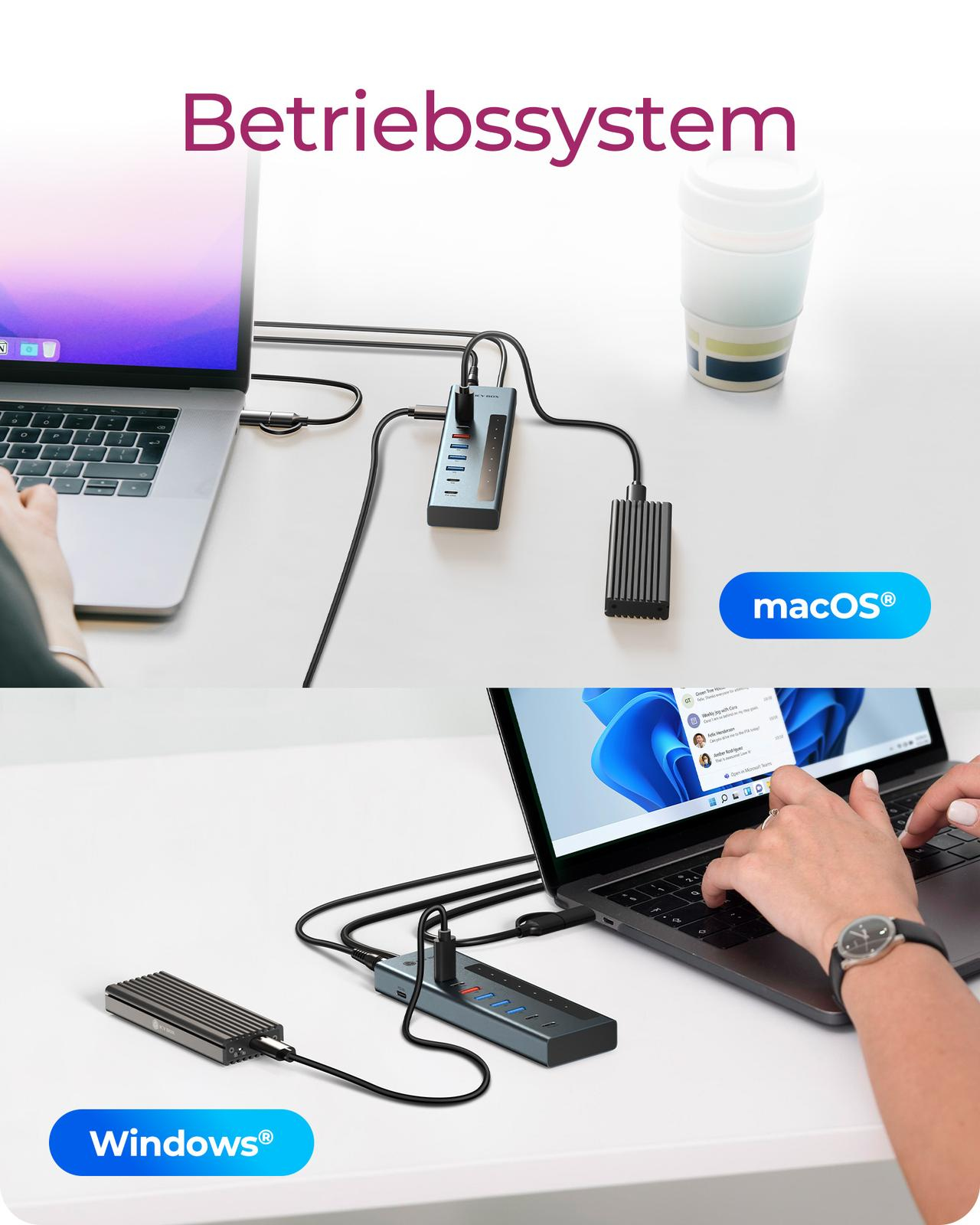 Hub  9-in-1 Hub IcyBox USB 3.2 mit Type-C/Type-A Anschluss