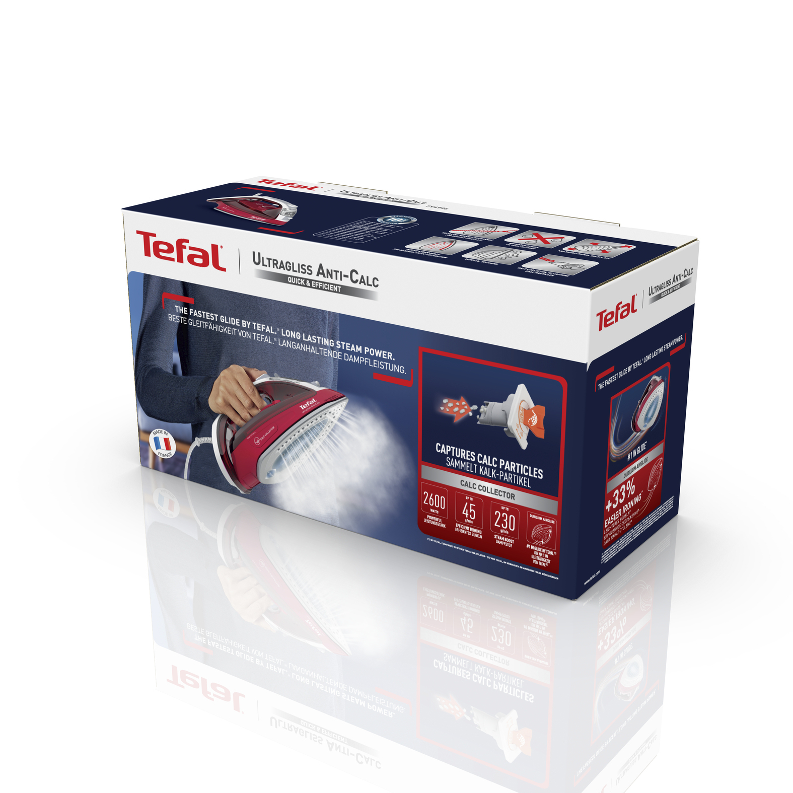 Tefal Ultragliss Anti-Calc FV4996 iron Dry & Steam iron Durilium soleplate – image 3