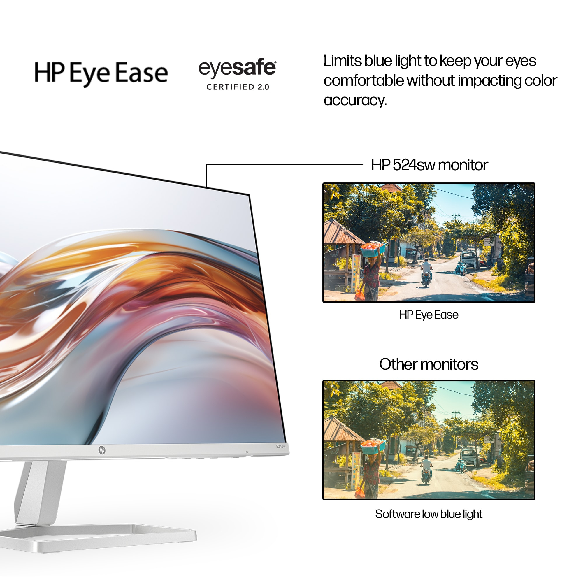 HP Series 5 23.8 inch FHD White Monitor - 524sw – image 7