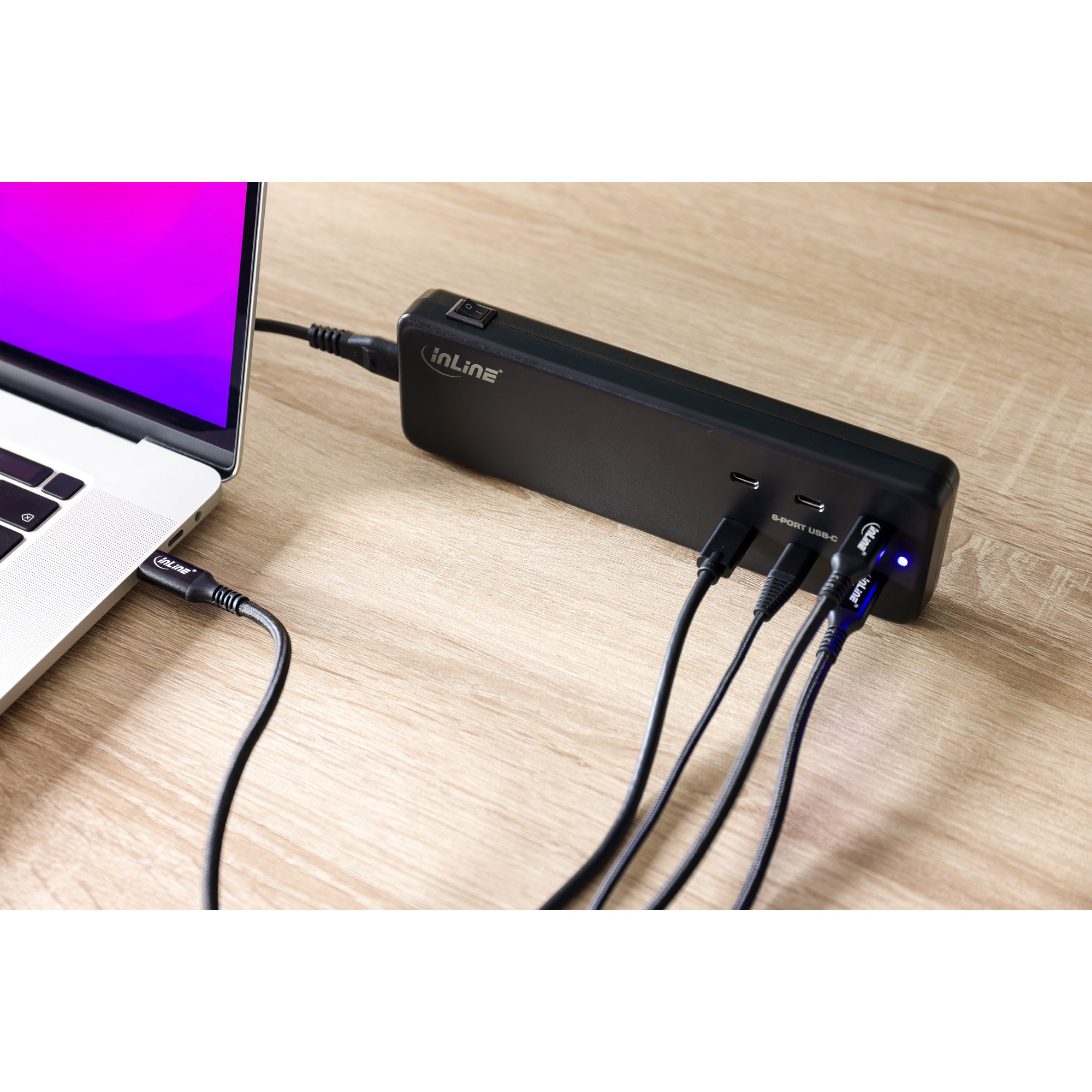 InLine Multiport power supply, charger, 6x USB-C, PD 3.0, GaN, black – image 6