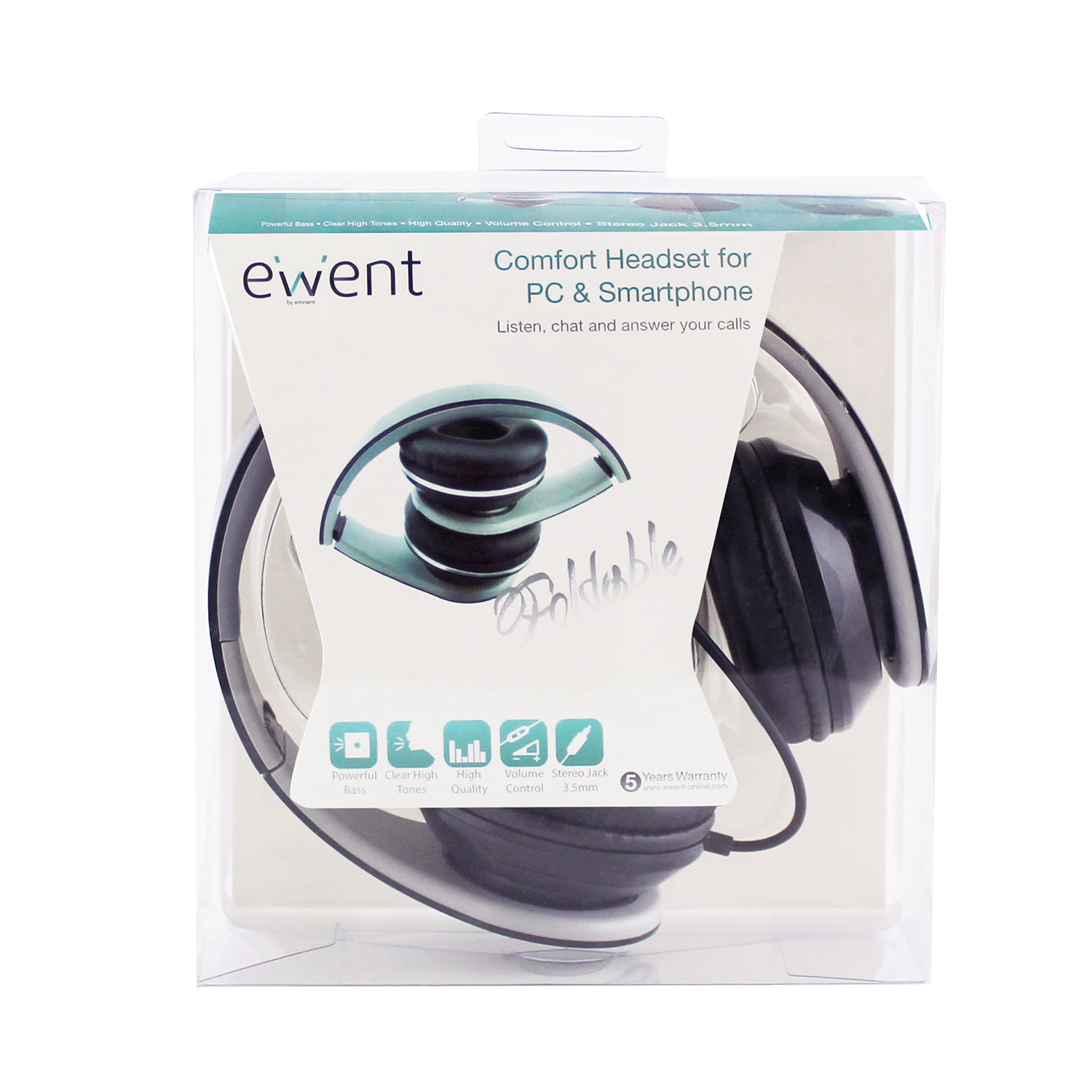 Ewent EW3576 headphones/headset Wired Head-band Calls/Music Black – image 3