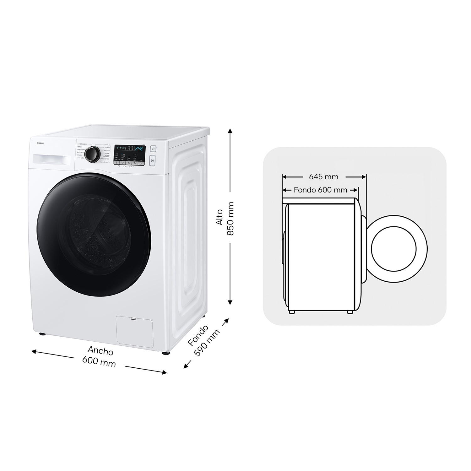 Samsung WD80HG4U04BEEC washer dryer Freestanding Front-load White – image 2