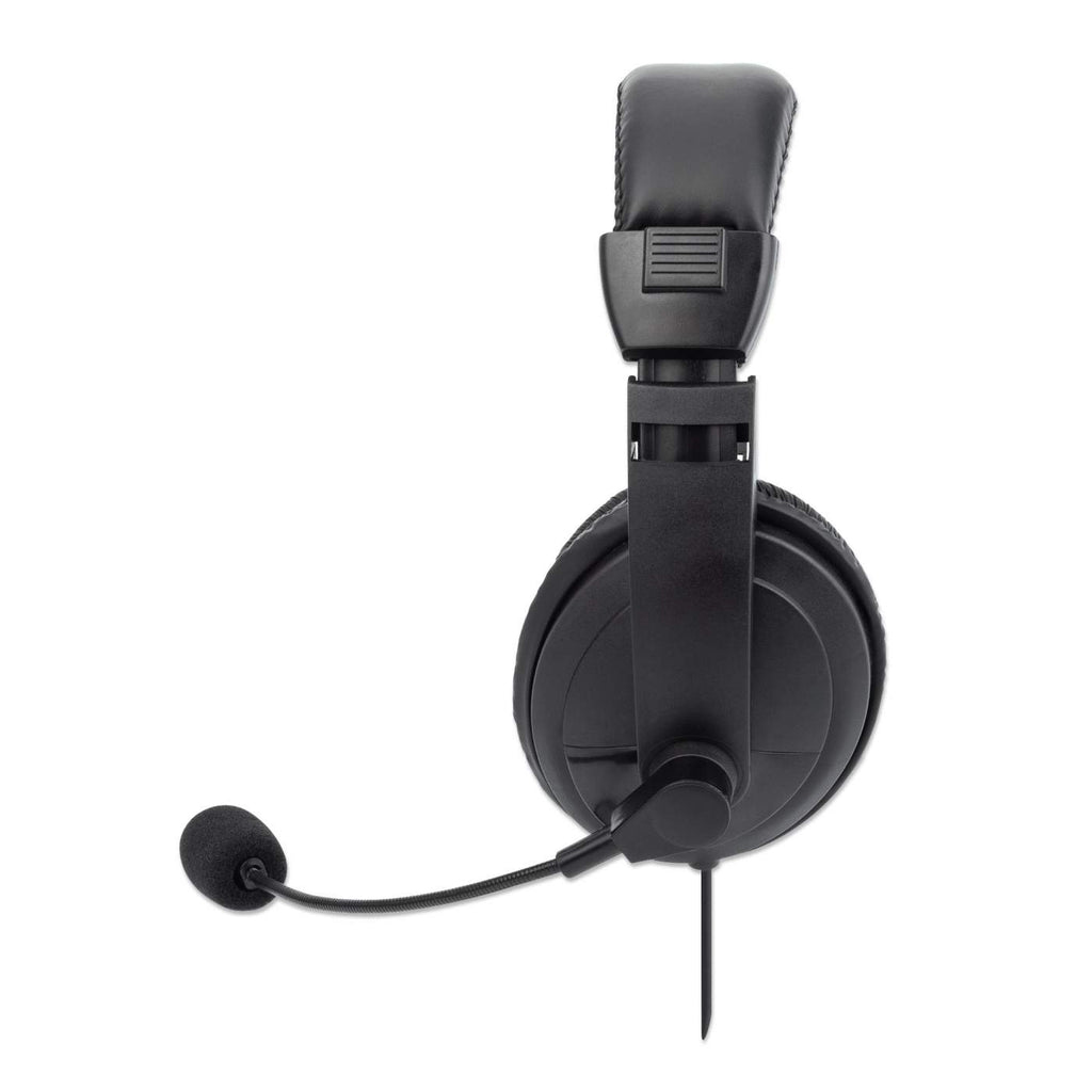 Manhattan Stereo Over-Ear Headset (USB) (Clearance Pricing), Microphone Boom (padded), Polybag Packaging, Adjustable Headband, Ear Cushions, 1x USB-A for both s – image 4
