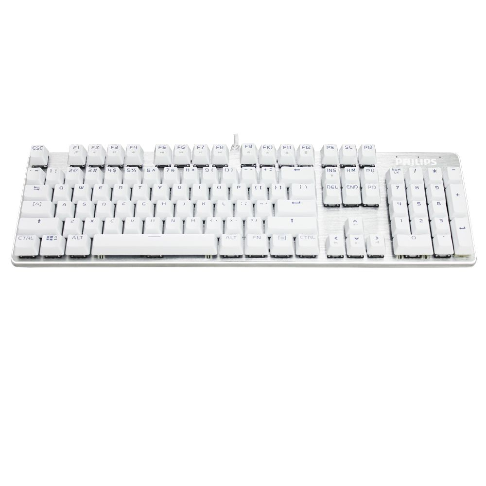 Philips SPK8401SQW/93 keyboard Gaming USB Silver, White