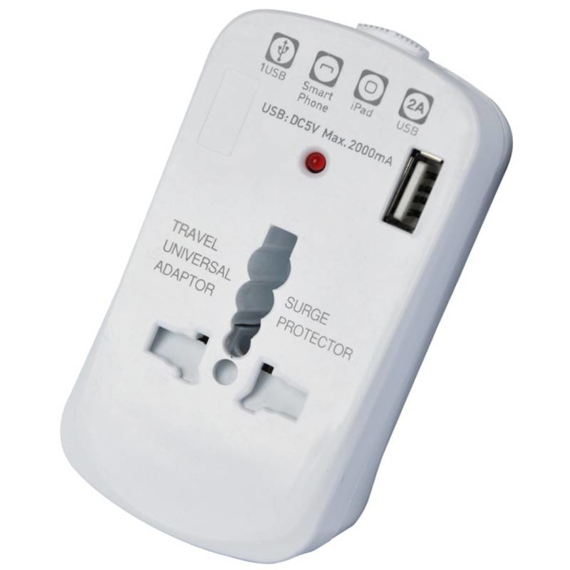 Techly Universal Travel Adapter 2A for Electrical Sockets with USB IPW-ADAPTER8
