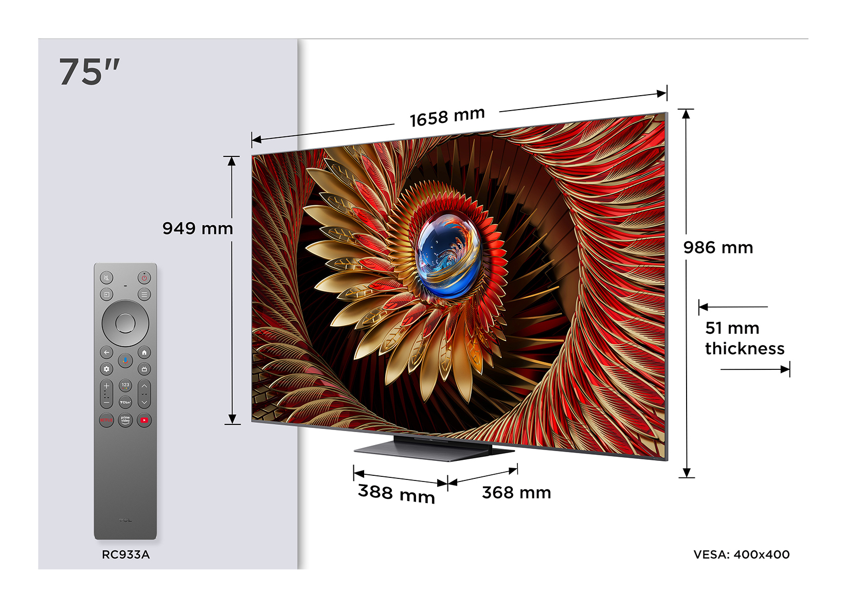 TV Tcl QD Mini LED 75C89K 189 cm 2025 — photo 1
