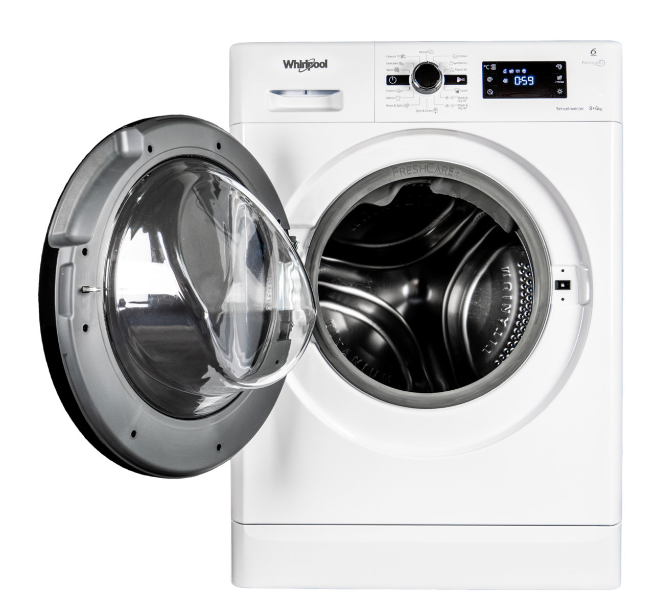 Whirlpool FWDG86148BEU washer dryer Freestanding Front-load Black, White – image 4