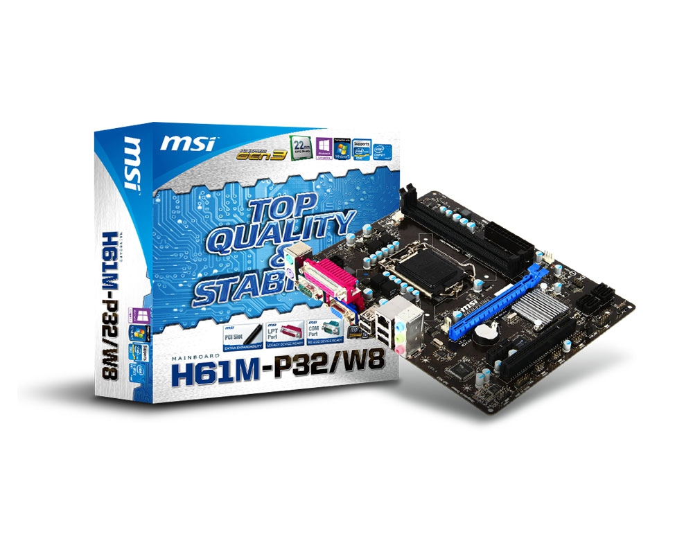 MSI H61M-P32/W8 motherboard Intel® H61 LGA 1155 (Socket H2) micro ATX – image 5