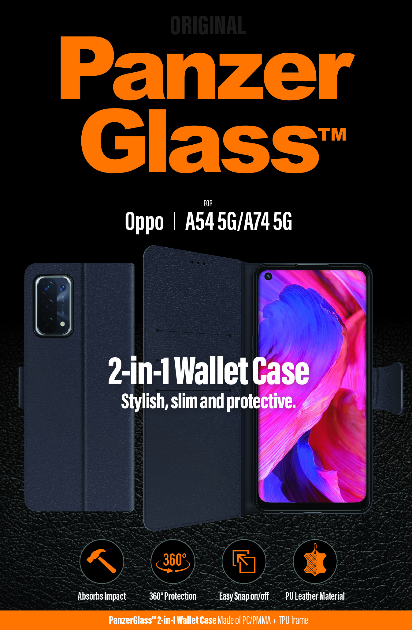 PanzerGlass® Flip cover Oppo A54 | A74 5G – image 7