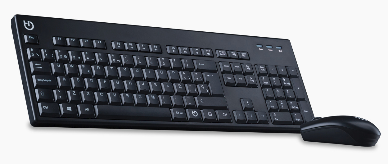Hiditec KM400 keyboard Mouse included RF Wireless QWERTY Black