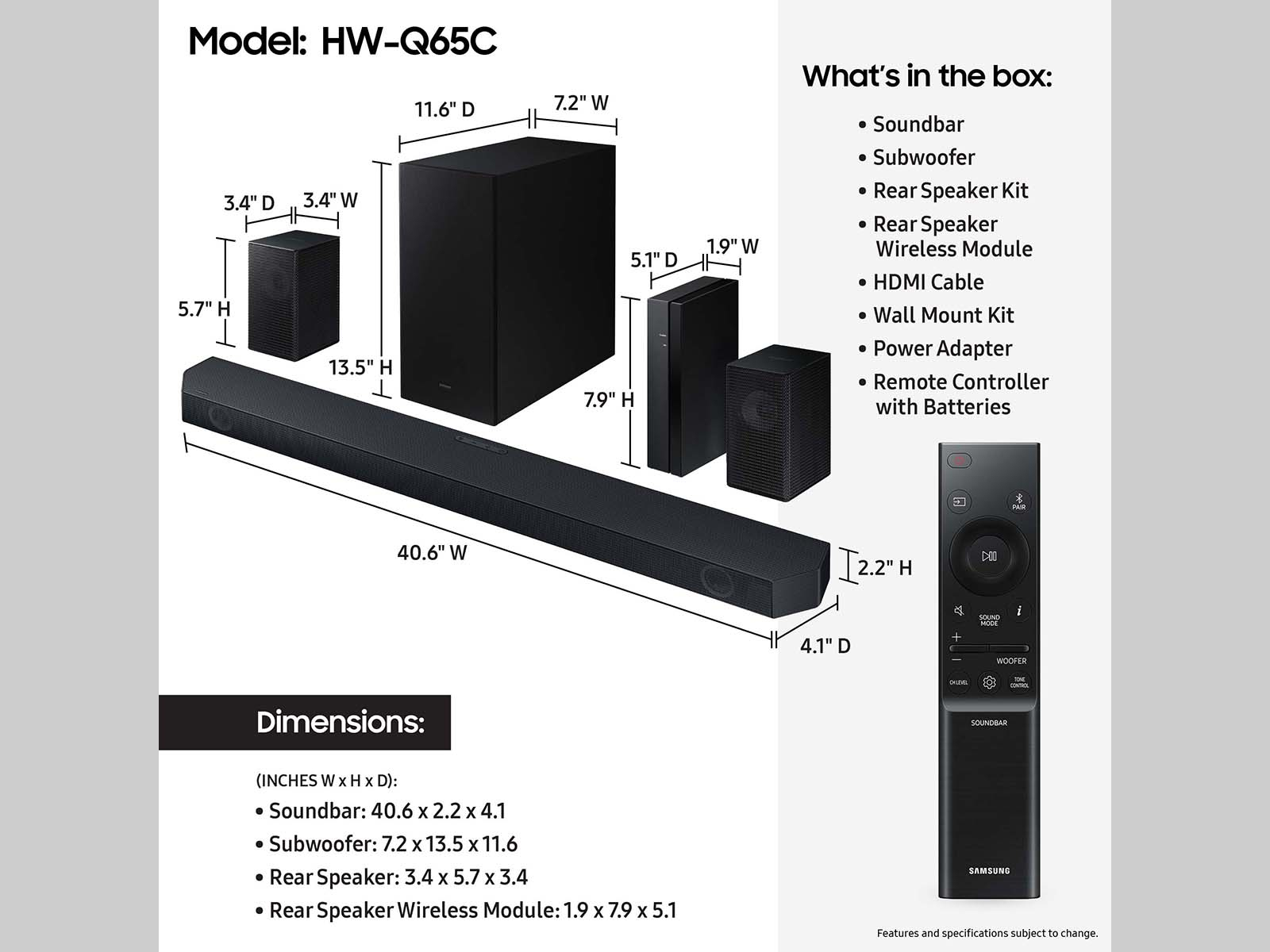 Samsung Q-series HW-Q65C Black 5.1 channels – image 5