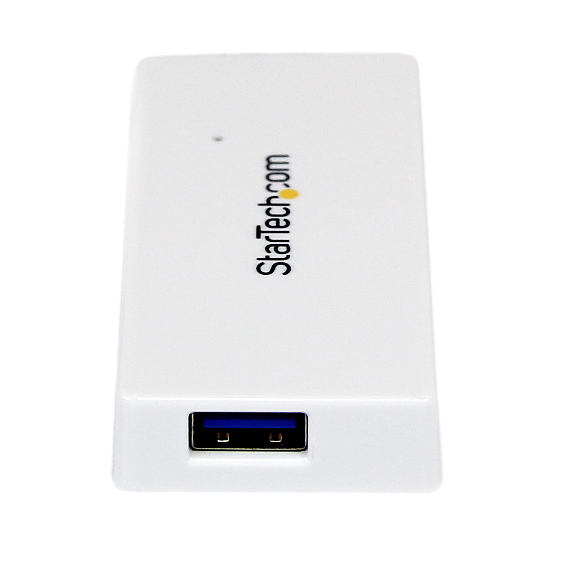 StarTech.com Portable 4 Port SuperSpeed Mini USB 3.0 Hub - White~Portable 4 Port SuperSpeed Mini USB 3.0 Hub - 5Gbps - White – image 4