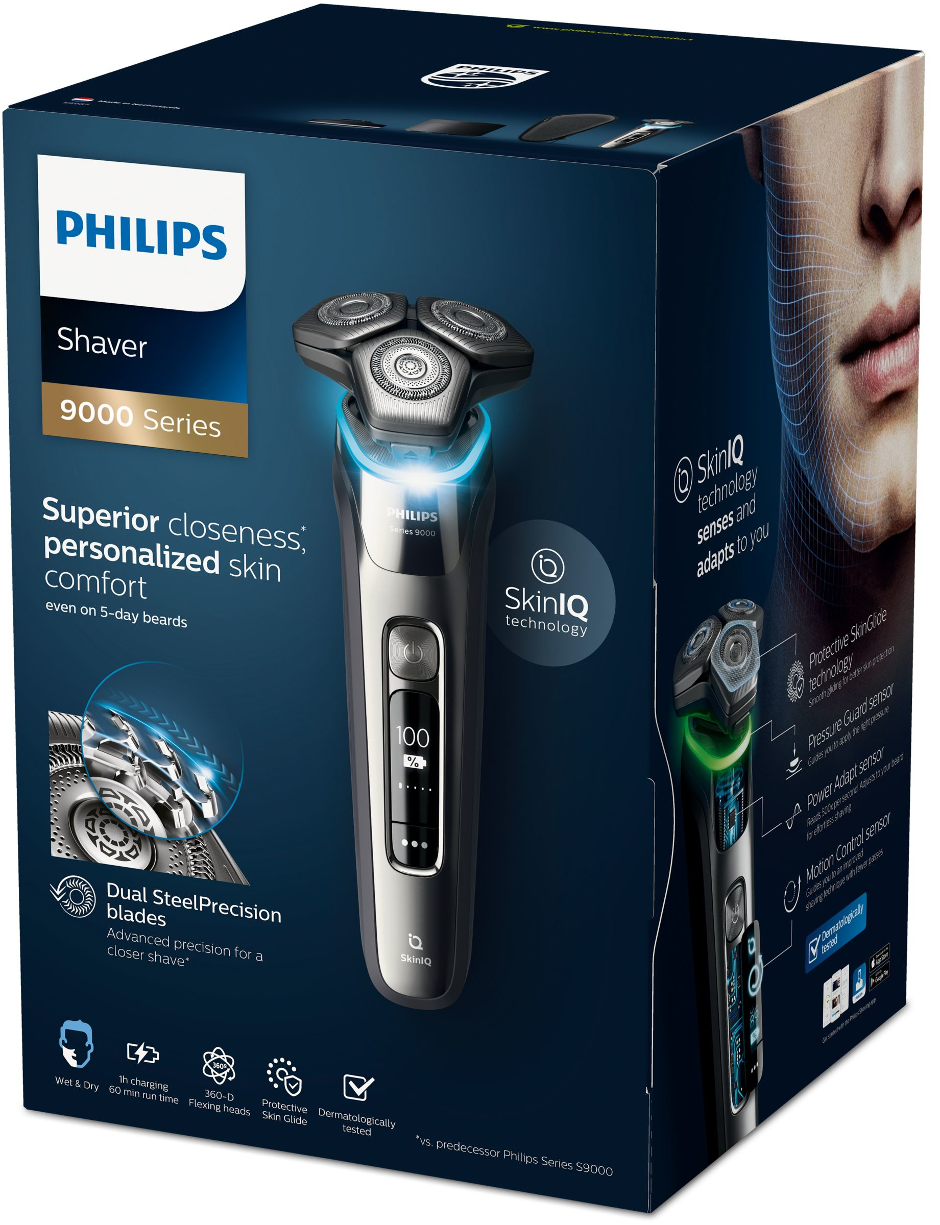 Philips SHAVER Series 9000 S9987/54 men's shaver Rotation shaver Trimmer Chrome – image 2