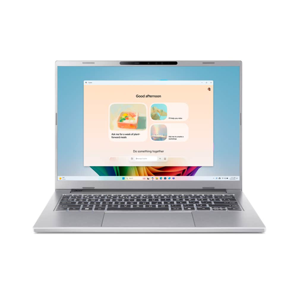 Acer Aspire 14 AI A14-53M-71LQ Intel Core Ultra 7 258V Laptop 35.6 cm (14") WUXGA 32 GB LPDDR5x-SDRAM 1 TB SSD Wi-Fi 7 (802.11be) Windows 11 Home German Silver