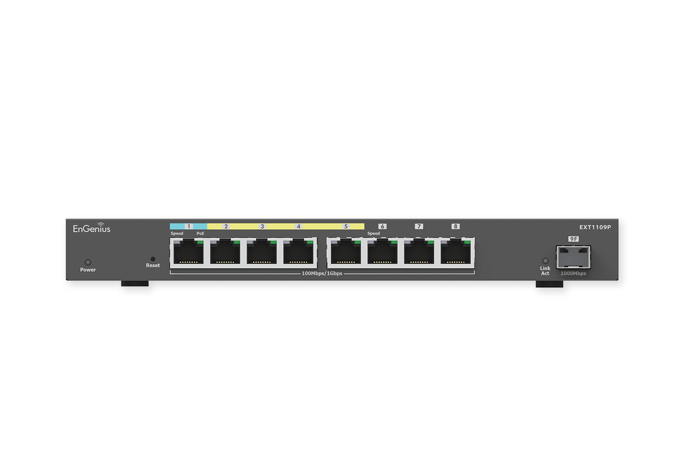 EnGenius Managed Switch extender, smart , 9-port GbE , af/at/bt, PoE power depends on PD port power – image 2