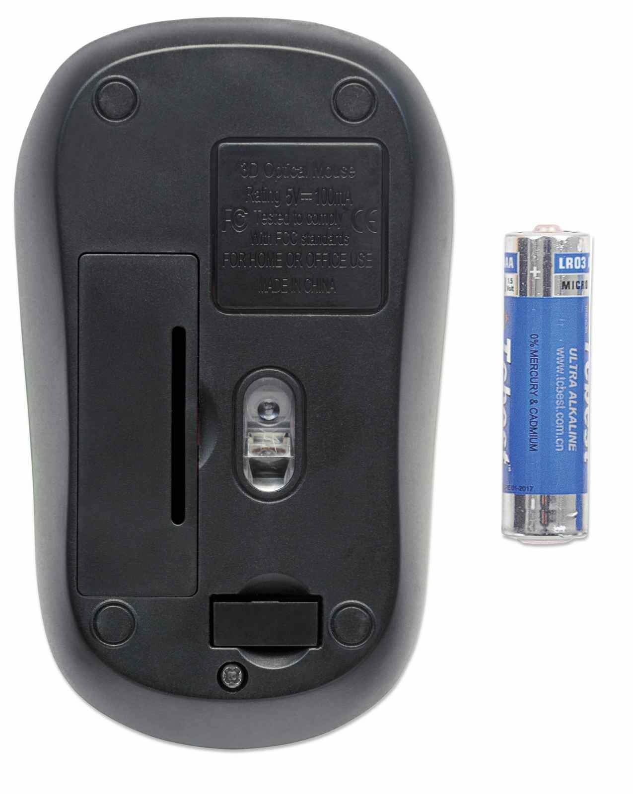 Manhattan Success Wireless Mouse (Promo), Black/Blue, 1000dpi – image 4