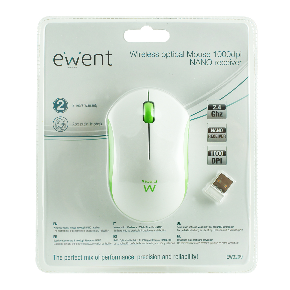 Ewent EW3209 mouse Office Ambidextrous RF Wireless Optical 1000 DPI – image 2