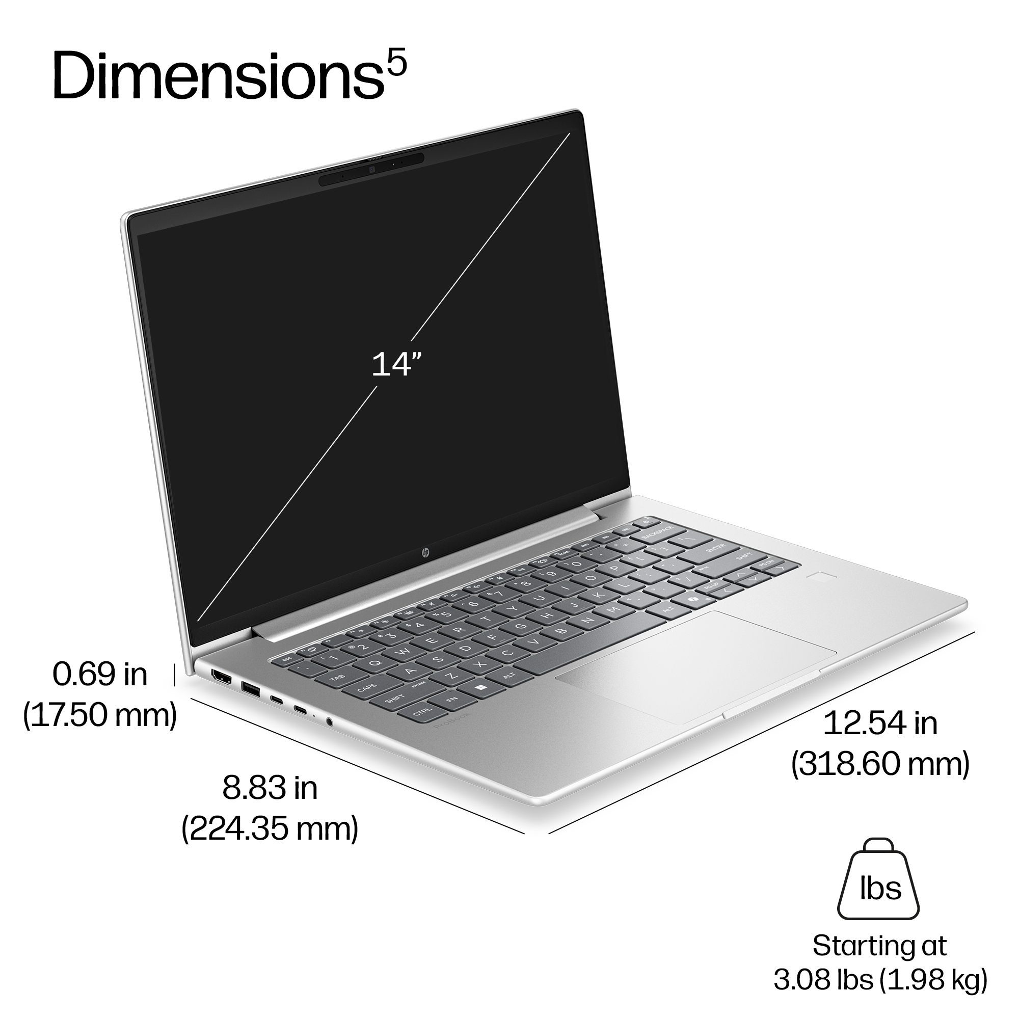HP ProBook 4 G2i 14 inch Notebook Next Gen AI PC Wolf Pro Security Edition Copilot+ PC Intel Core Ultra 7 Laptop 35.6 cm (14″) Touchscreen WUXGA 32 GB DDR5-SDRAM 1 TB SSD Wi-Fi 7 (802.11be) Windows 11 Pro Silver image 5
