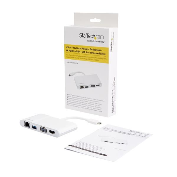 StarTech.com USB-C Multiport Adapter - USB-C Travel Dock with 4K HDMI or 1080p VGA - Gigabit Ethernet, 5Gbps USB-A 3.0 - USB-C Digital AV Adapter - USB Type-C/T – image 7