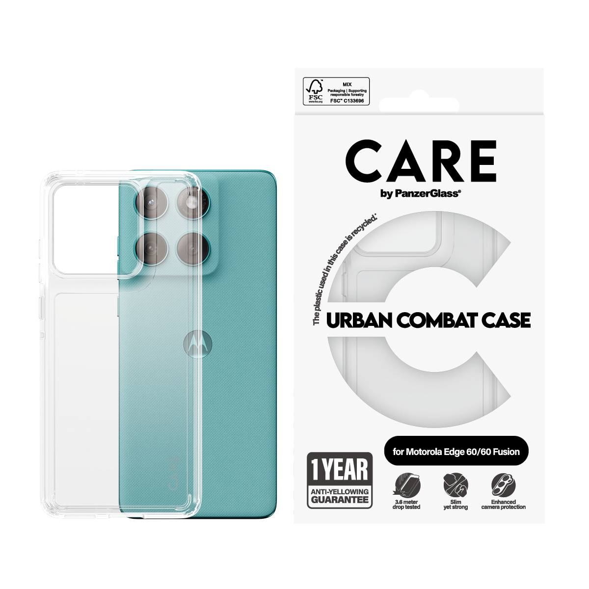 PanzerGlass CARE™ by PanzerGlass® Urban Combat Case Transparent Motorola Edge 60 | 60 Fusion – image 2