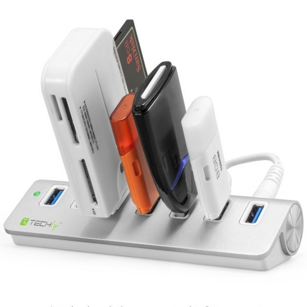 Techly Hub USB 3.0 Super Speed ​​7 Ports A Female Aluminum IUSB3-TLY730 – image 3