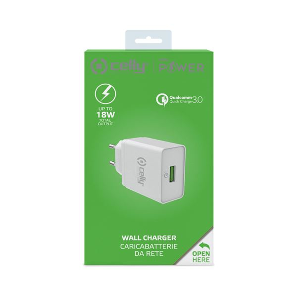 Celly TCUSBQC30WH mobile device charger Universal White AC Fast charging Indoor – image 3
