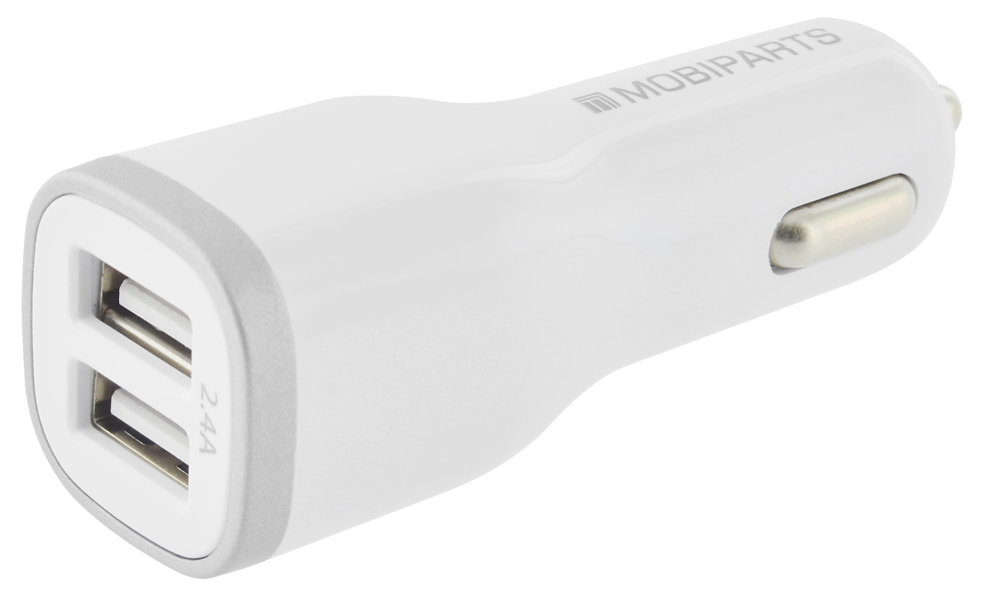 Mobiparts Car Charger Dual USB 2.4A + Micro USB Cable White – image 3