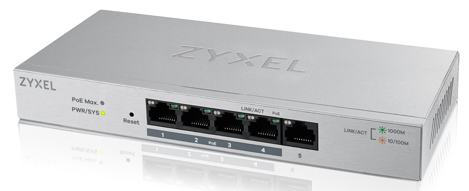 Zyxel GS1200-5HP Managed Gigabit Ethernet (10/100/1000) Power over Ethernet (PoE) Grey