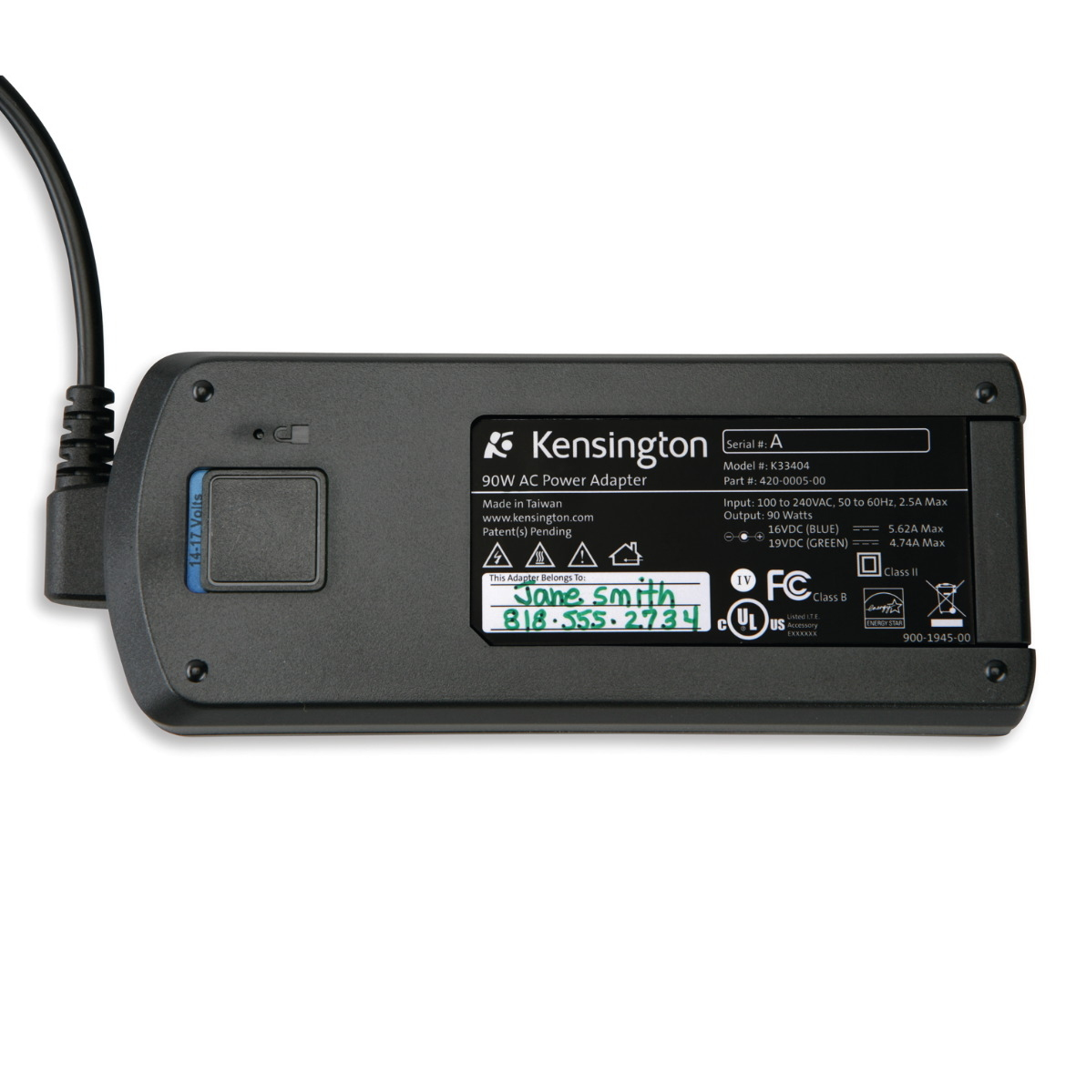Kensington Wall/Auto/Air Laptop Power Adapter USB – image 2