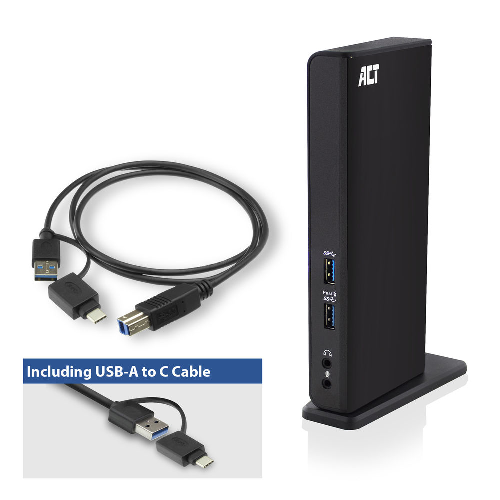ACT Universal USB-C or USB-A Docking Station, for 2 HDMI monitors, DisplayLink – image 3