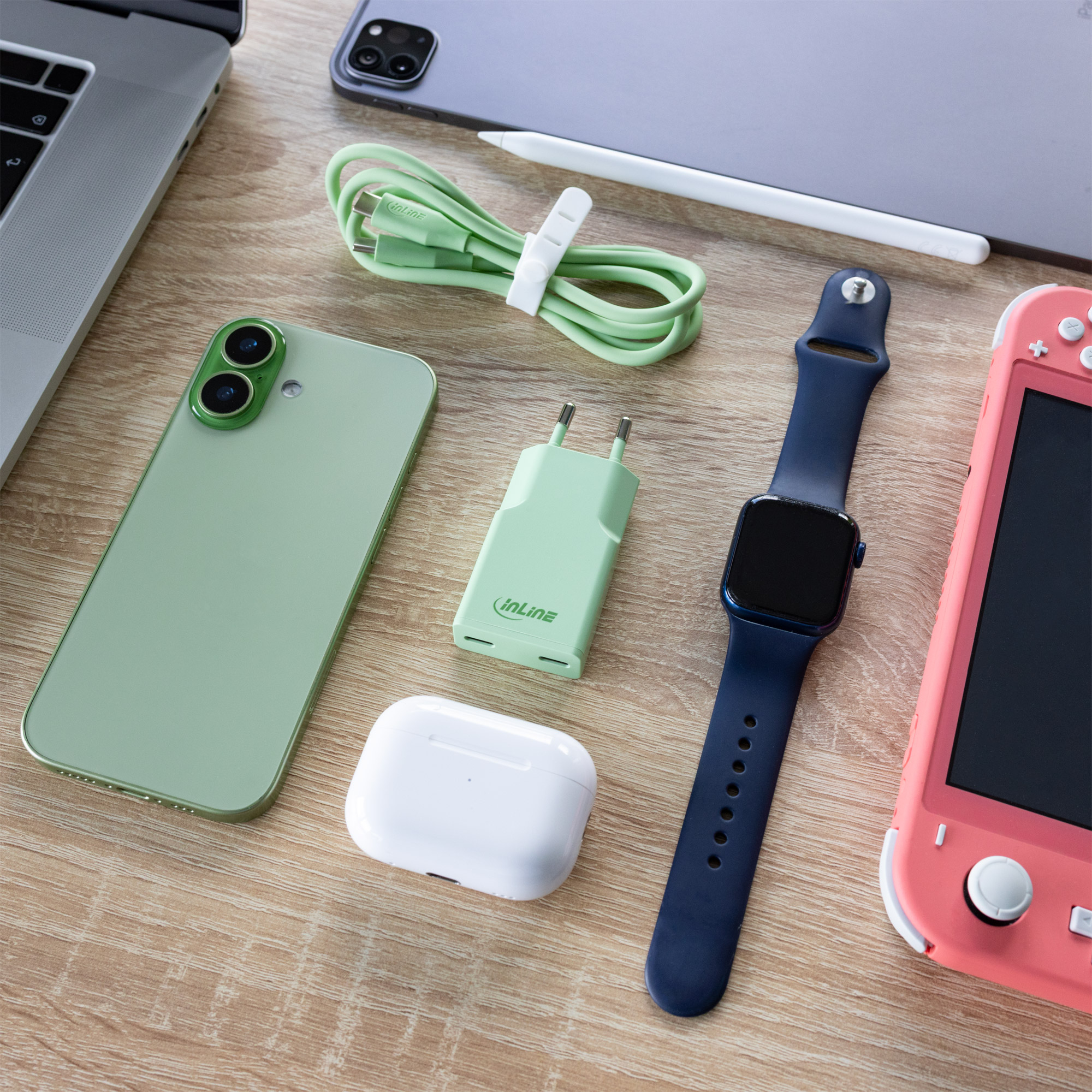 InLine 31590G mobile device charger Universal Light Green AC Fast charging Indoor – image 6