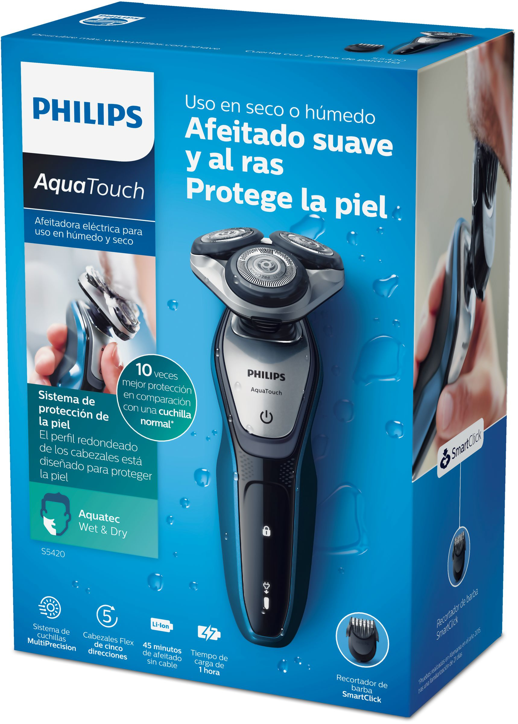 Philips AquaTouch S5420/24 men's shaver Rotation shaver Trimmer Blue, Charcoal – image 2