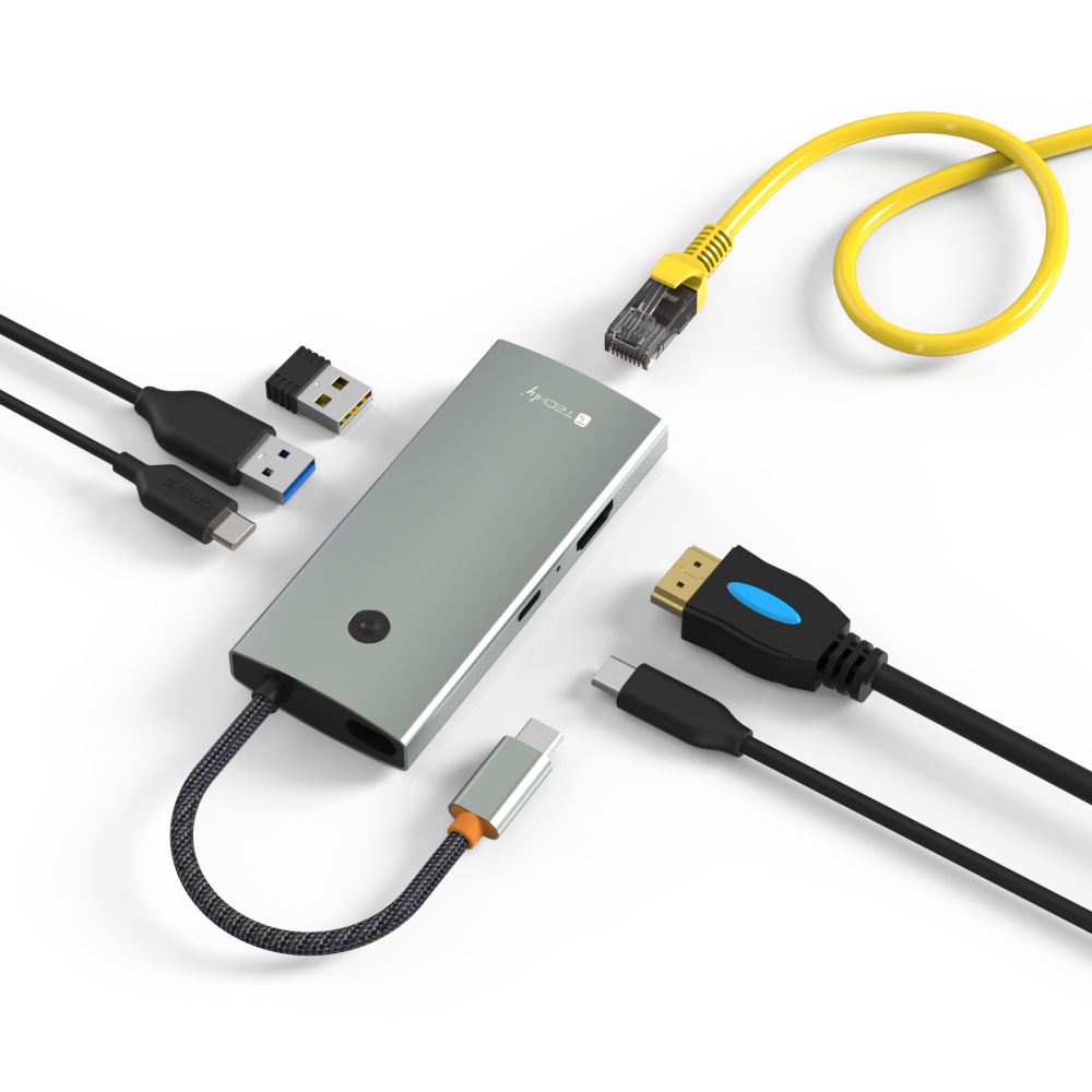 Techly IUSB32C-HUB6HPDI interface hub USB 3.2 Gen 1 (3.1 Gen 1) Type-C 5000 Mbit/s Aluminium – image 5