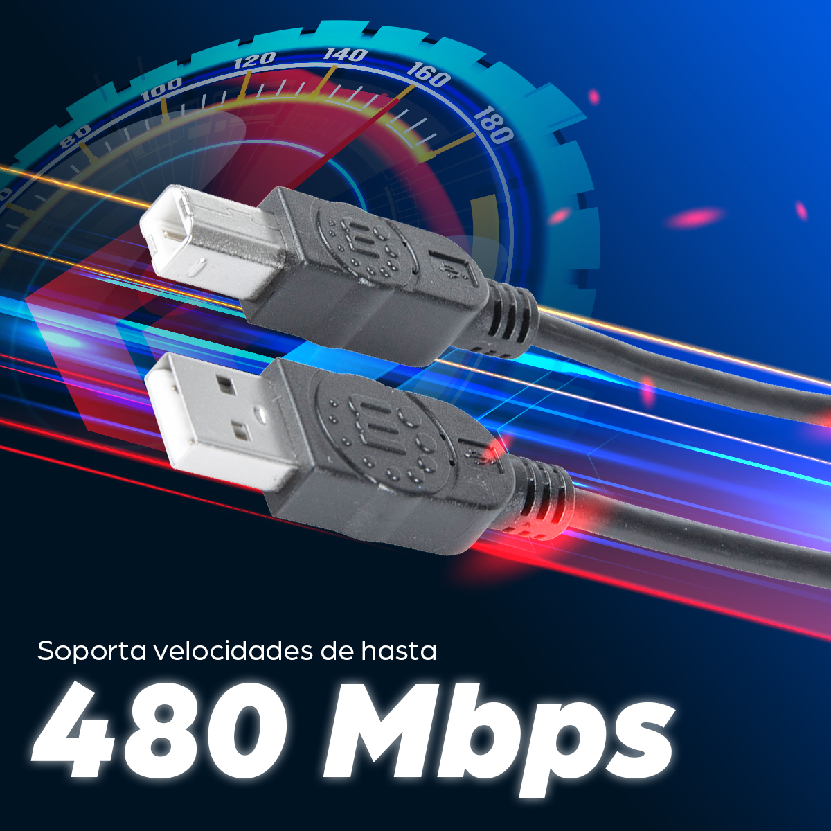 Cable USB-A 2.0 a USB-B 2.0 3m Manhattan 333382, Cubierta de Plastico, Color Negro
