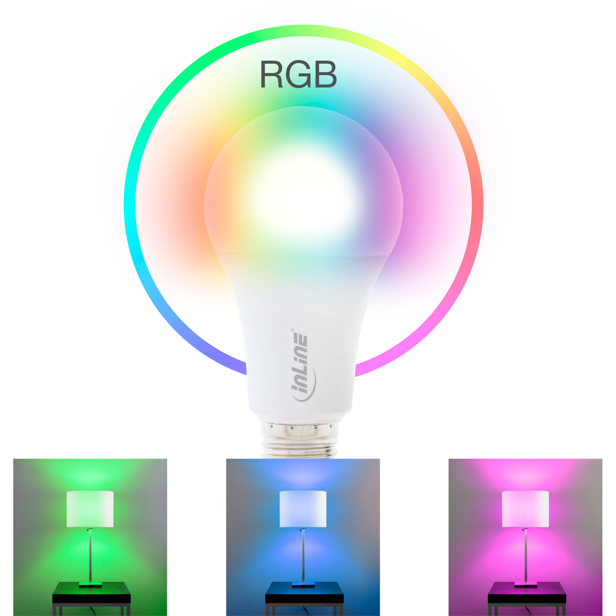 InLine SmartHome LED bulb RGB E27, 900LM – image 4