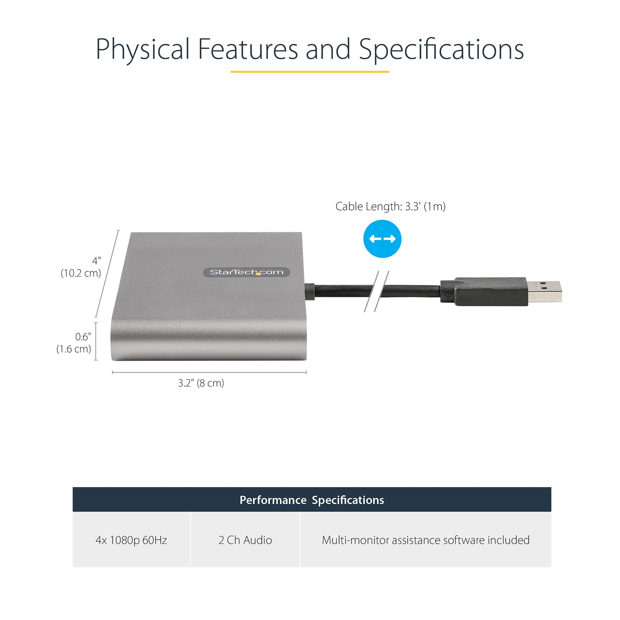 StarTech.com USB 3.0 to Quad HDMI Adapter, USB to 4x HDMI Monitor Converter for Windows (no support for macOS/ChromeOS/Linux) - TAA – image 5