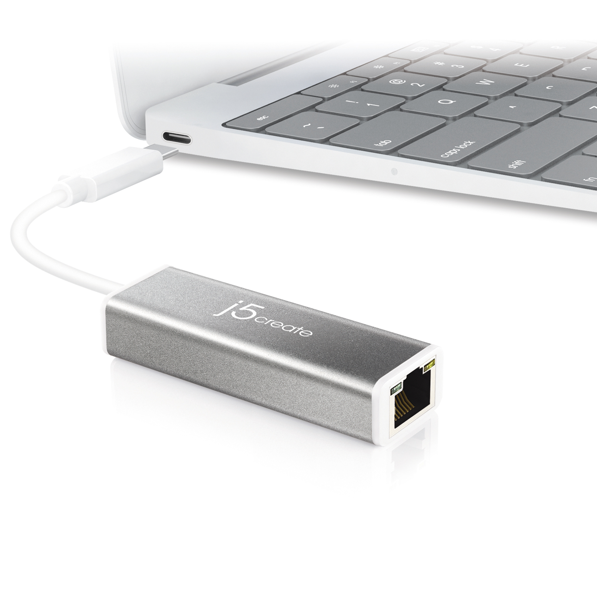 j5create JCE133G USB-C™ to Gigabit Ethernet Adapter, Grey and White – image 4