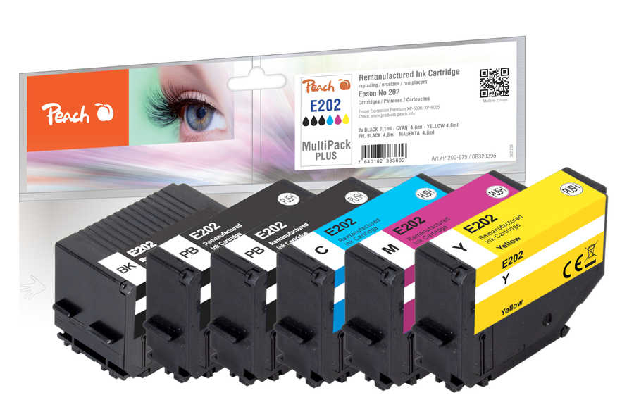 Peach PI200-675 ink cartridge 6 pc(s) Compatible Standard Yield Black, Cyan, Magenta, Yellow