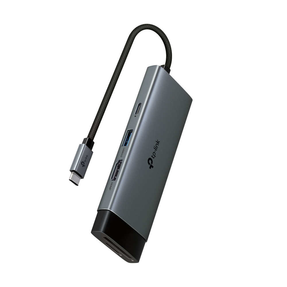 TP-Link UH7021C interface hub USB Type-C 5000 Mbit/s Aluminium, Black