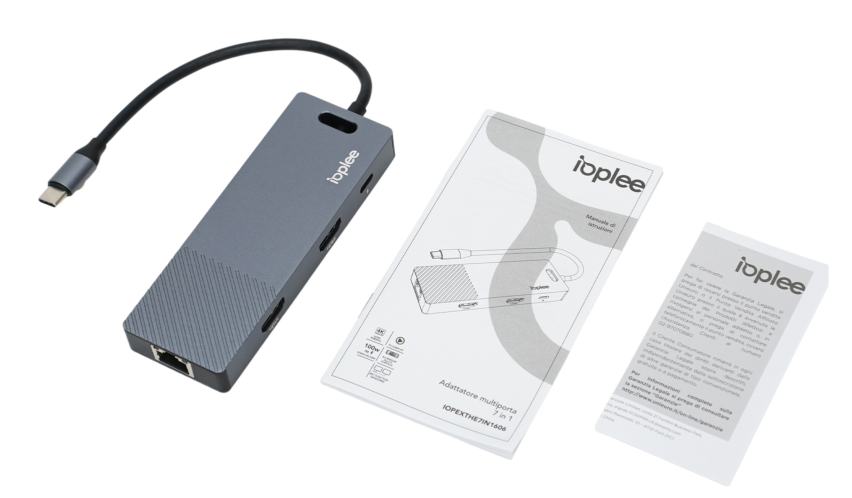 IOPLEE IOPEXTHE7IN1606 interface hub USB Type-C 5000 Mbit/s Grey – image 5