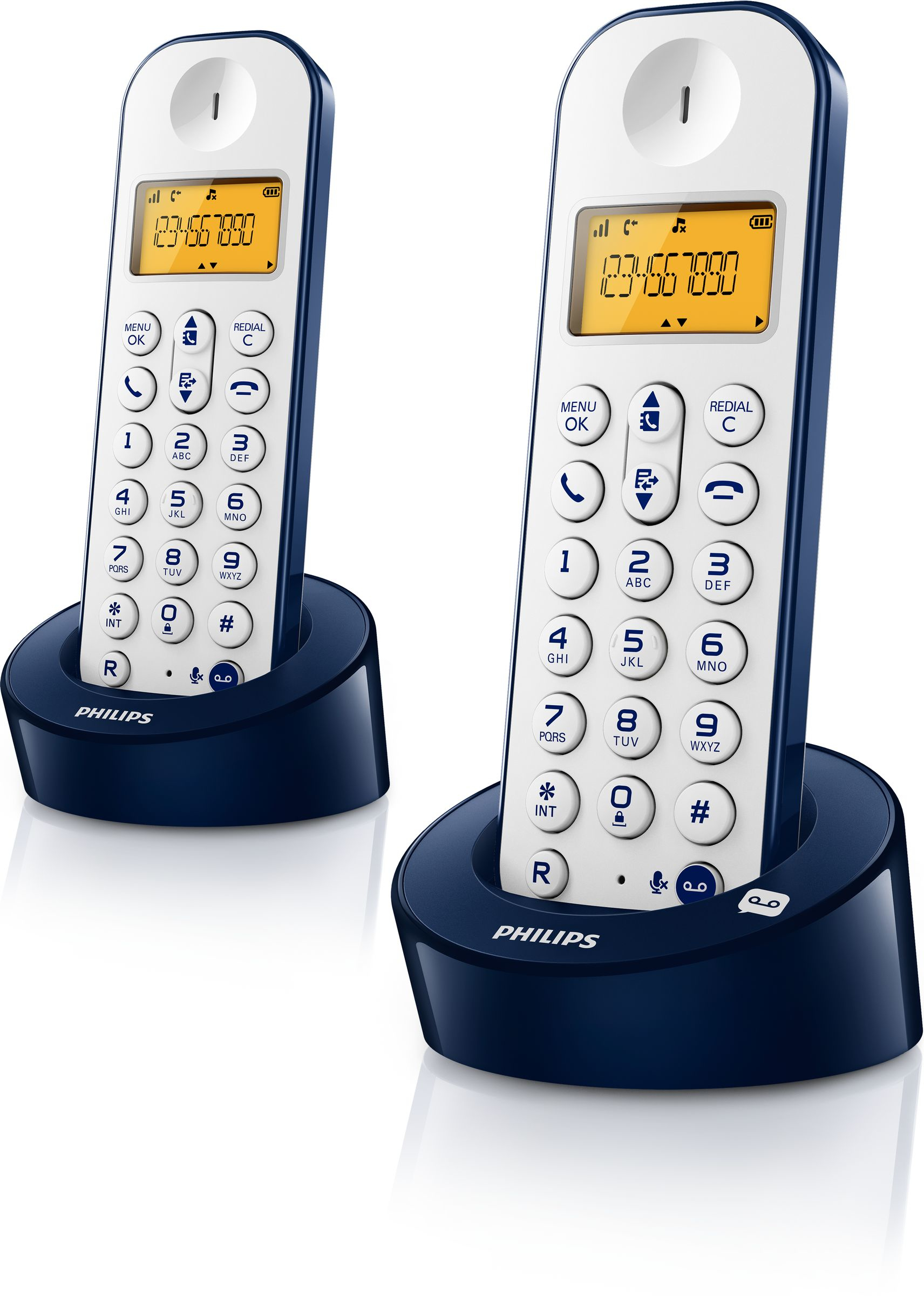 Philips D1252WD/FR telephone DECT telephone Caller ID Blue, White