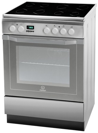 Indesit I6VMC6A(X)/GR cooker Freestanding cooker Electric Ceramic hob Stainless steel