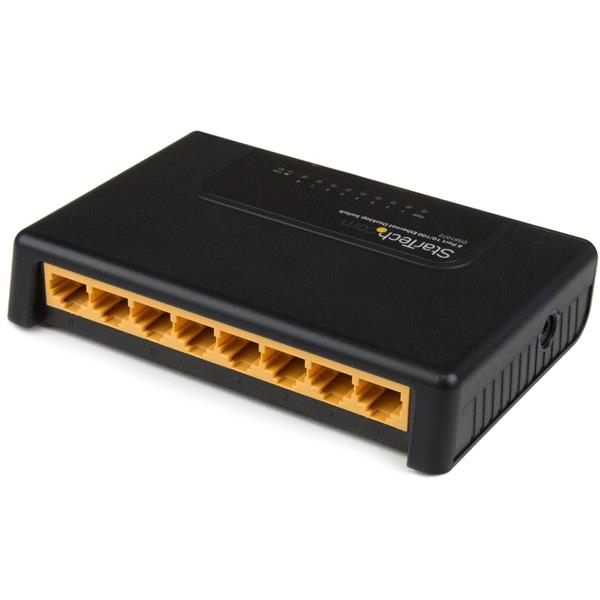 StarTech.com 8 Port Fast Ethernet Switch - 10/100 Desktop Wall Mount Network Switch – image 2