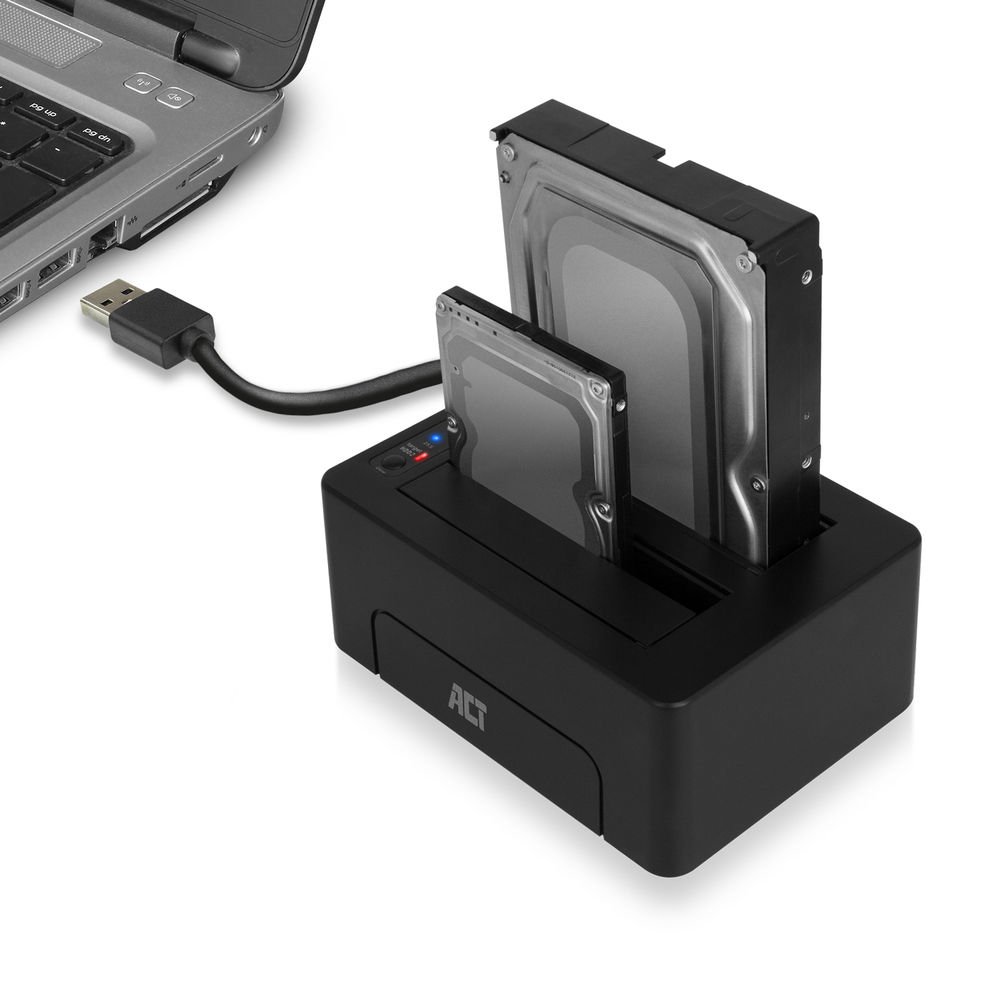 ACT 2.5" and 3.5" SATA dual HDD/SSD docking station, USB 3.2 Gen1 – image 3